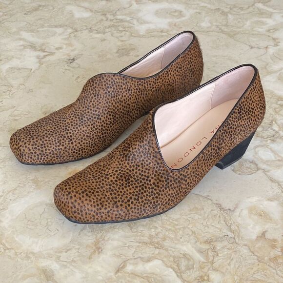 Sacha London Genny Cheetah Print Calf Hair & Leather Slip on Shoes - Picture 3 of 12